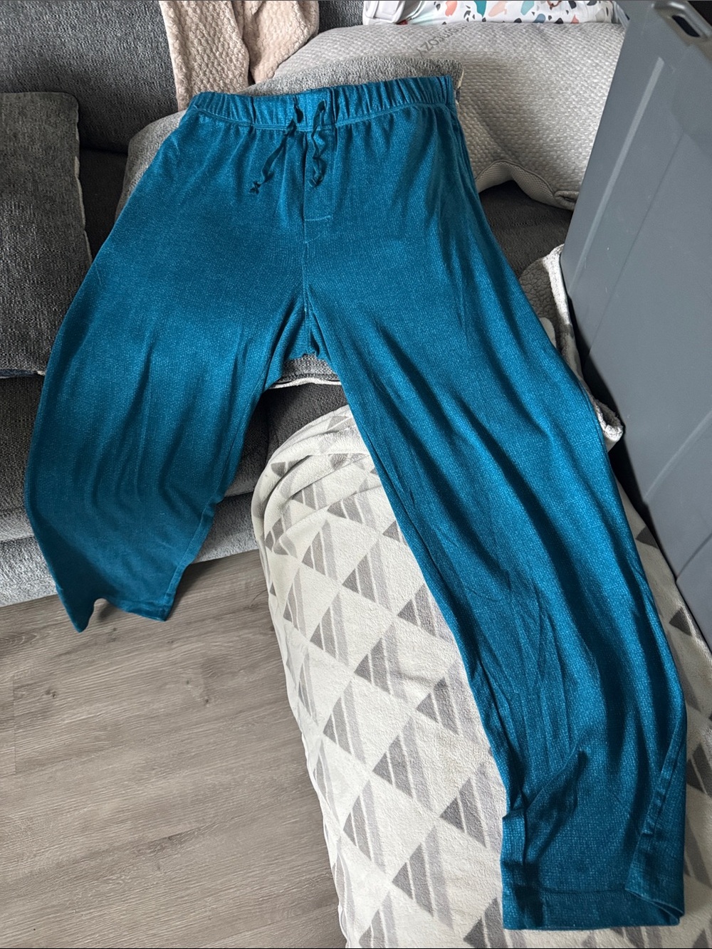 Jockey Teal Blue Wide-Leg Pajama Pants